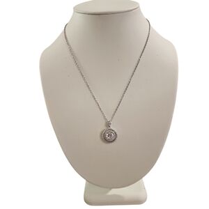 NIB Delicate Moissanite Solitaire Necklace Silver Plated